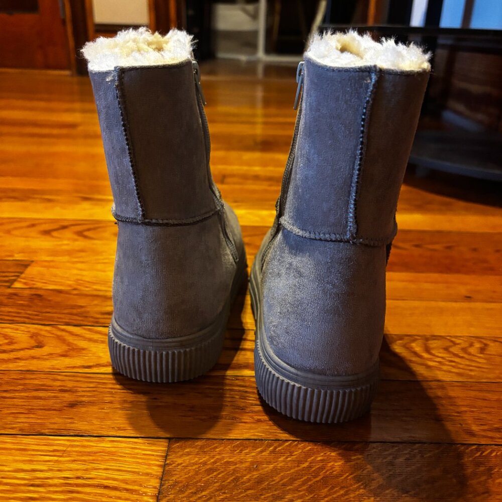 Journee Collection Women's Stelly Gray Ankle Boots Size 8 - Picture 10 of 11